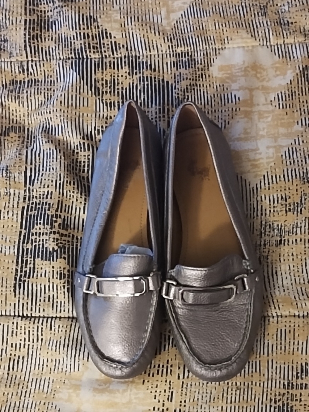 Coach and Four Metallic Silver Slip-On Loafers
